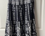 Studio W Fit and Flare Skirt Womens Size M Black and White Print Elastic... - $15.96
