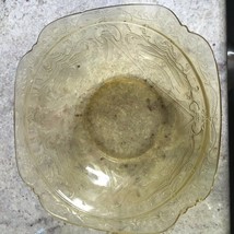 Vintage Yellow Depression Glass Decorative Dish Bowl  - £14.52 GBP