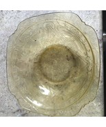 Vintage Yellow Depression Glass Decorative Dish Bowl  - $18.46
