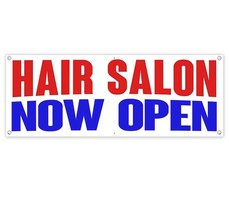 Hair Salon Now Open Clearance Banner Advertising Vinyl Flag Sign Inv - £17.35 GBP
