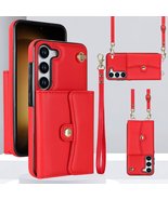 Multi Functional Strap Wallet Case For Samsung Galaxy S24 S23 S22 21 20 ... - $15.99