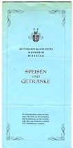 Mannheim Autobahn Raststatte Menu H. Reuter Germany  - £13.96 GBP