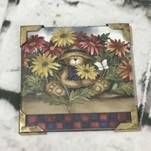 Teddy Bear Surrounded By Flowers Fridge Magnet Farm House Country 2.5” - $6.92