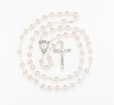 Pink Rosary, 96 Faceted Bead Rosary - £27.93 GBP