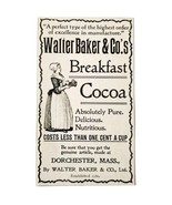 Walter Baker Breakfast Cocoa 1897 Advertisement Victorian Chocolate ADBN1A9 - $376.02 MXN