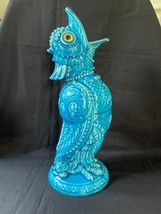 antique italian ceramic water pitcher bird . Glass eyes. Marked Bottom - £215.54 GBP