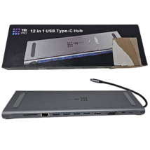TBI Pro Universal 12 in 1 USB C Hub Docking Station Port Adapter Dock for Laptop - £33.58 GBP