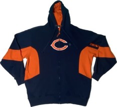 Chicago Bears Football NFL  Hooded Sweatshirt Large Men&#39;s Zipper Pockets - £22.36 GBP
