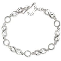 Sterling Silver Infinity with Heart Toggle Bracelet - £162.30 GBP