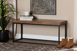 Dahlia Walnut Brown and Black Metal Accent Bench - $2,329.84 MXN