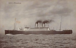 R M S MINNEDOSA~1917 Canadian Pacific LINE-TRANSATLANTIC Steamer Photo Postcard - £8.69 GBP