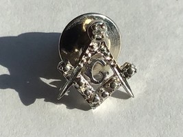 10K Masonic Tie Tack With Small Diamond at The Top Fraternal Jewelry Men... - $116.54 CAD