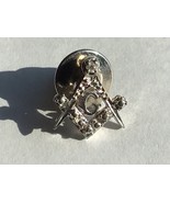 10K Masonic Tie Tack With Small Diamond at The Top Fraternal Jewelry Men... - $116.54 CAD