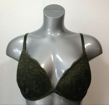 La Senza Women&#39;s Size 32DD Padded Push Up Underwire Green Lace Bra - $7.92