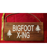 Bigfoot X-ing Novelty Sign - Rustic Wooden Bigfoot Sign - $13.53 CAD