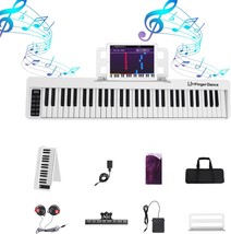 Foldable Keyboard Piano For Beginners, Bluetooth And Midi, Upgrand, Pearl White. - £81.34 GBP