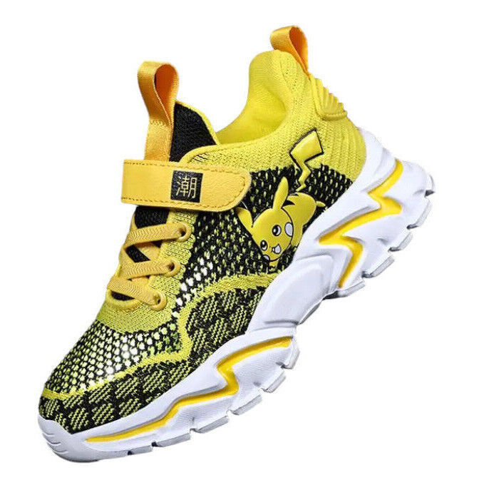 Pikachu Pokemon Kids Sneakers Breathable Comfort Boys Sport Shoes Teens Trainers