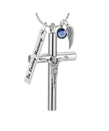 Large Crucifix Cremation Ash Urn - Love Charms™ Option - $29.95