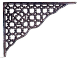 Ornate Lattice Shelf Bracket Brown Cast Iron Decorative Brace 10&quot; DIY Corbel - £12.50 GBP