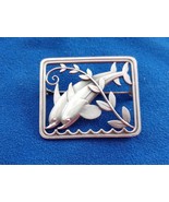 Vintage 925 Sterling Silver George Jensen Swimming Dolphins Brooch Pin F... - €171,28 EUR