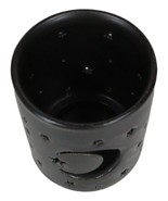 Wicca Mystical Moon And Stars Cutout Ceramic Black T-Light Votive Candle... - £11.84 GBP