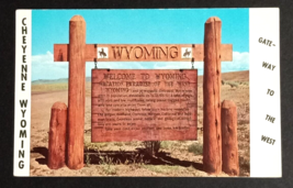 Welcome to Cheyenne Wyoming Sign West Vacation Paradise WY UNP Postcard c1970s - £6.55 GBP