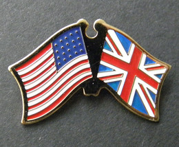 GREAT BRITAIN BRITISH UK / USA COMBO FLAG LAPEL PIN BADGE 7/8 INCH - $5.64