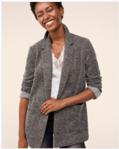KappAhl Nordic Fashion Cotton Knit Woven Black White Women&#39;s Blazer Size... - $12.65