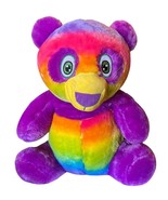 BJ Toy Co Rainbow Plush Teddy Bear Tie Dye Stuffed Animal Bright Sewn Ey... - $95.03 CAD