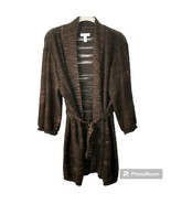 Charter Club Woman Brown and Bronze Belted Sweater Cardigan Duster Size 0X - £15.80 GBP
