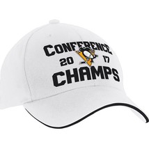 NHL Pittsburgh Penguins 2017 Conference Champion Cap Champs Hat White Adjustable - £9.59 GBP