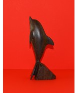 Figurine/Trinket-Wooden Dolphin Sculpture Dark Wood - €21,56 EUR