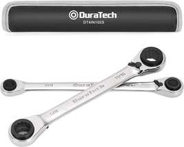 DURATECH Reversible Ratcheting Wrench Set, 4 in 1 Double Box End Wrench Set, SAE - £116.33 GBP