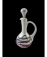 1984 Gibson Art Glass Perfume Decanter Bottle Iridescent Purple w Stoppe... - $922.49 MXN
