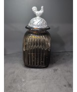 Artland Amber Glass Canister, Rooster Pewter Lid, Vintage 13&quot; Container,... - $846.75 MXN