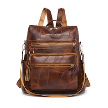 Fashion Women Backpa High Quality Soft Leather School Book Bags for Girls Female - £64.83 GBP