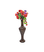 9 x 30 in. Round Antique Decorative Mango Wood Floor Flower Vase with Un... - $296.62 CAD