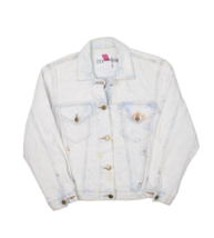 Vintage Inner View Denim Jacket Womens S Light Stone Wash Jean Floral Em... - £22.02 GBP