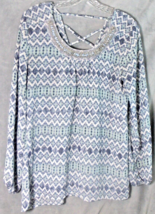 Vintage Studio Y Womens Medium 90s Y2K Boho Top Blouse Rhinestone Beads ... - $8.86