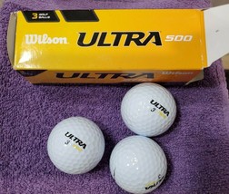 Wilson Ultra 500 Distance Golf Balls - 3Pk White Golf Balls - NEW! - £6.24 GBP