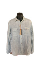 Tailor vintage men’s Long sleeve micro stripe reversible 2in1 shirt Linen New - £35.61 GBP
