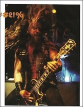 Zakk Wylde Signature Gibson Les Paul Custom Bullseye guitar pin-up photo - £3.03 GBP