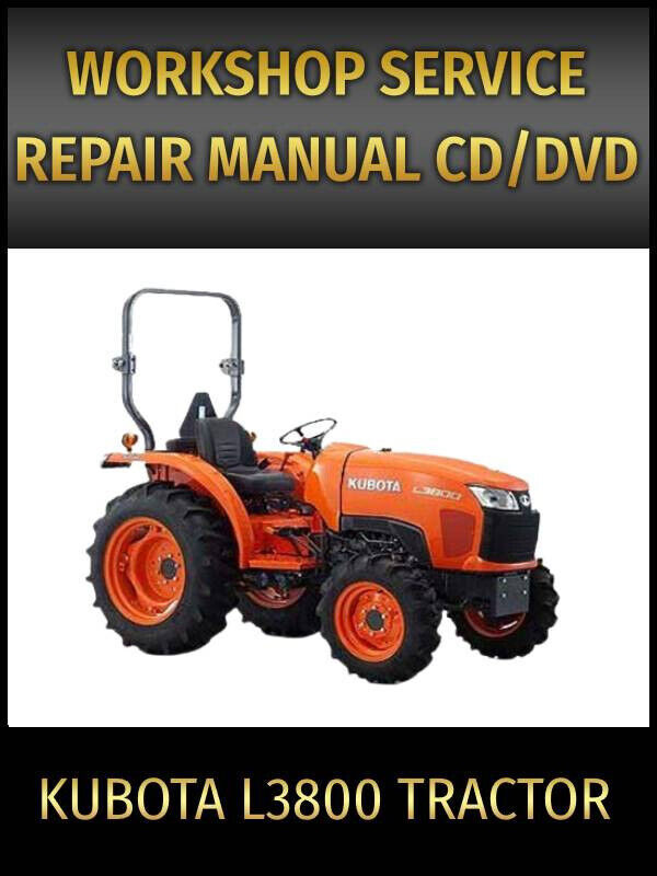 Kubota L3800 Tractor Service Repair Manual on CD - $20.45