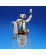 German Figurine Silver &amp; Plate Man on Barrel w/ Mug Faux Gemstones (#4322) - €849,92 EUR