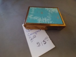 Vintage Zell 5th Ave Blush Mirrored Compact Decorative Blue Design ^ - $15.00