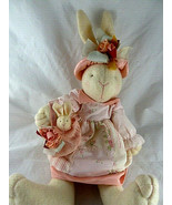 Pinkaina Easter girl doll Bunny Rabbit Plush by Judy Lynn w baby in bask... - $27.05 CAD