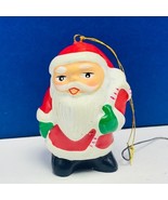 Santa claus Christmas ornament chalkware mcm vintage holiday decor candy... - $9.85