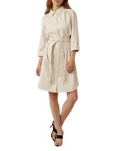 Joseph Ribkoff leatherette shirt dress in Ecru - size L - £79.66 GBP