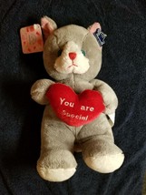 Russ Berrie Valentines Cat - Kitten Applause Stuffed Plush 12&quot; New w/ Tags - £9.59 GBP