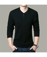 Spring Autumn Sweaters Pullover Men V Neck Men Sweater Casual Long Sleev... - £60.76 GBP
